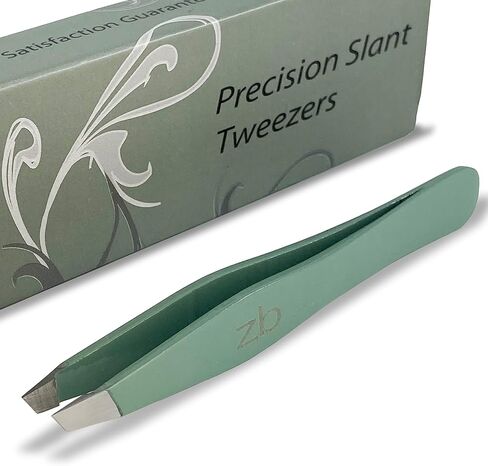 Tweezers – Surgical Grade Stainless Steel - Slant Tip for Expert Eyebrow Shaping and Facial Hair Removal – with Protective Pouch - Best Tweezer for Men and Women (Ruby Red) in Saudi Arabia