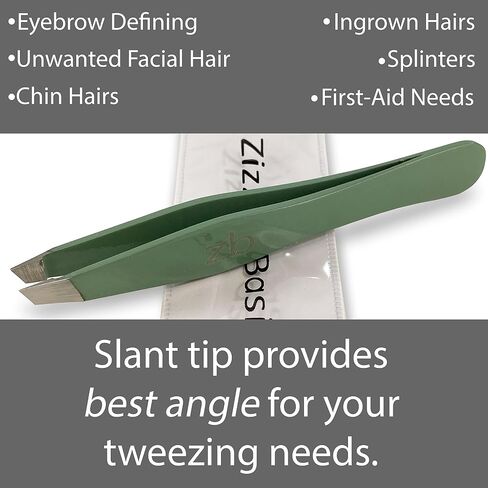 Tweezers – Surgical Grade Stainless Steel - Slant Tip for Expert Eyebrow Shaping and Facial Hair Removal – with Protective Pouch - Best Tweezer for Men and Women (Ruby Red) in Saudi Arabia