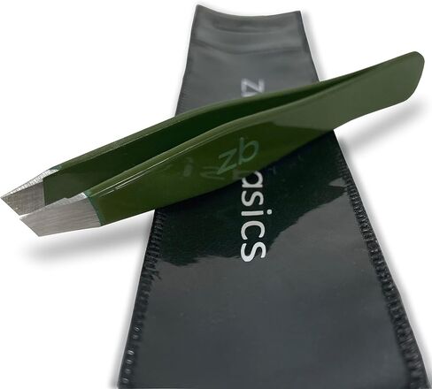 Tweezers – Surgical Grade Stainless Steel - Slant Tip for Expert Eyebrow Shaping and Facial Hair Removal – with Protective Pouch - Best Tweezer for Men and Women (Ruby Red) in Saudi Arabia