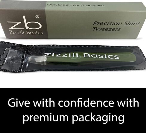 ملاقط Zizzili Basics - من الفولاذ المقاوم للصدأ بدرجة جراحية - طرف مائل لتشكيل الحواجب وإزالة شعر الوجه - مع حقيبة واقية إضافية - أفضل ملقط للرجال والنساء in Kuwait
