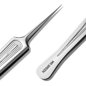 MR.GREEN Ingrown Hair Tweezers Needle Nose Pointed Tips Tweezers For Eyebrows Splinters Blackhead Removal Acne Clip Extractor (Short) in Kuwait