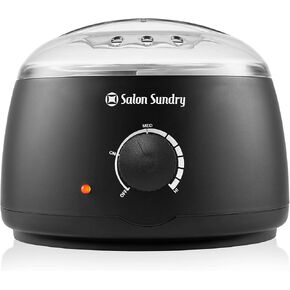 Salon Sundry Portable Electric Hot Wax Warmer Machine for Hair Removal - Black with Clear Lid