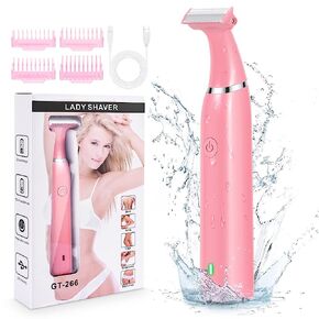 Bikini Trimmer Electric Razors for Women, RenFox Electric Shaver for Women Pubic Hair Arms Legs Underarms Area, Rechargeable Wet & Dry Painless Lady Shaver with 4 Trimming Combs in Kuwait