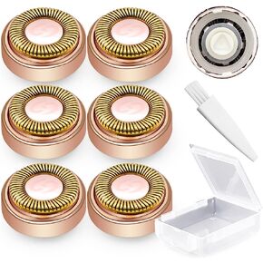 رؤوس بديلة خالية من العيوب، متوافقة مع اداة ازالة شعر الوجه بدون عيوب كما تظهر على التلفزيون، الجيل 1 مطلية بالذهب (6 قطع) مع فرشاة تنظيف وتخزين حافظة in Kuwait