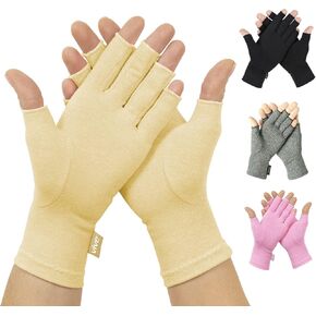Vive Compression Arthritis Gloves - Comfortable Fit for Men and Women - Open Finger for Rheumatoid, Osteoarthritis, Carpal Tunnel and Computer Typing Pain Relief - Hand and Wrist (X-Small)