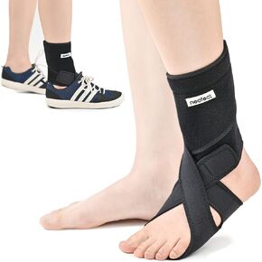 NEOFECT Drop Foot Brace Black Right AFO Foot Drop Brace للمشي، دعامة إسقاط القدم مع الأحذية، معدات استعادة السكتة الدماغية، جبيرة ليلية ناعمة لإسقاط القدم، دعامة قطرة القدم للنوم، دعامة الكاحل قابلة للتعديل in Kuwait