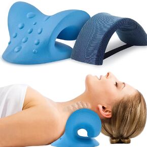 نقالة الرقبة من Wifamy لتخفيف آلام الرقبة، واسترخاء الرقبة والكتف مع وسادة وسادة، وجهاز جر الرقبة العنقية لتخفيف آلام المفصل الفكي الصدغي ومحاذاة العمود الفقري العنقي in Kuwait