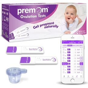 Premom Quantitative Ovulation Test Dip Card, Ovulation Predictor Kit with Digital Ovulation Reader APP, Numerical Ovulation Tests, 10 Free Urine Cups Included,10 LH Tests in Kuwait