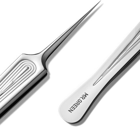 MR.GREEN Ingrown Hair Tweezers Needle Nose Pointed Tips Tweezers For Eyebrows Splinters Blackhead Removal Acne Clip Extractor (Short) in Saudi Arabia