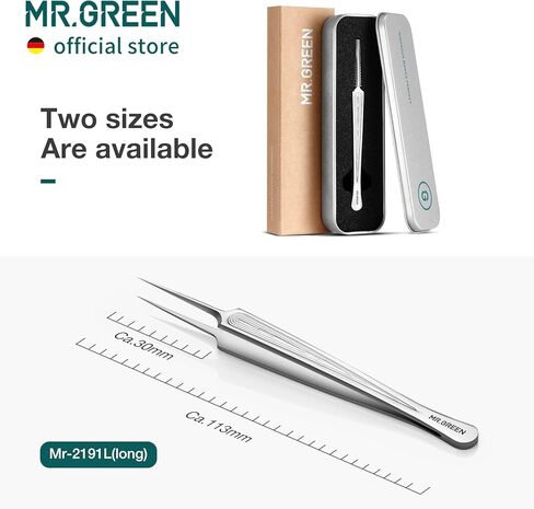 MR.GREEN Ingrown Hair Tweezers Needle Nose Pointed Tips Tweezers For Eyebrows Splinters Blackhead Removal Acne Clip Extractor (Short) in Saudi Arabia