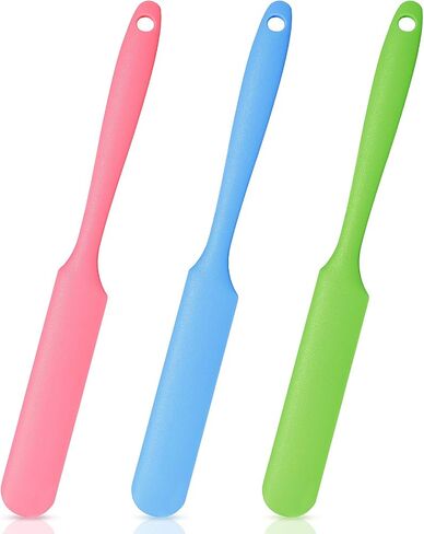 Mudder 3 Pieces Non-stick Wax Spatulas Silicone Spatula Waxing Applicator Hair Removal Sticks Applicator Spatula Reusable Scraper Hard Wax Sticks for Home Salon Body Use (Black, Red, Blue) in Saudi Arabia