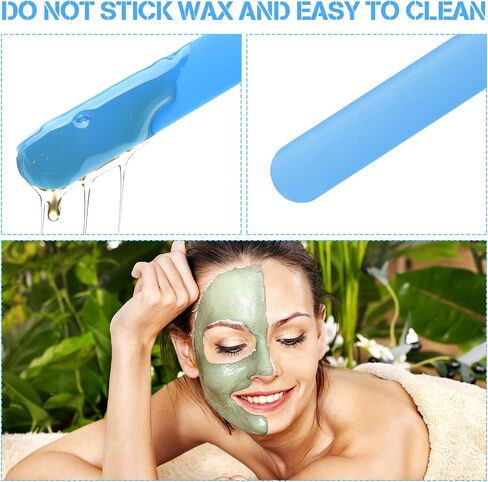 Mudder 3 Pieces Non-stick Wax Spatulas Silicone Spatula Waxing Applicator Hair Removal Sticks Applicator Spatula Reusable Scraper Hard Wax Sticks for Home Salon Body Use (Black, Red, Blue) in Saudi Arabia