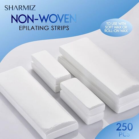 Non Woven Wax Strips 250 Pieces, Body and Facial Wax Strips for Hair Removal (Does Not Contain Wax) , Large 2.8“ x 7.9“ and Small 1.5" x 3.9“ Waxing Strips in Saudi Arabia