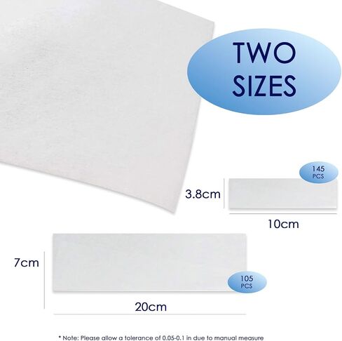 Non Woven Wax Strips 250 Pieces, Body and Facial Wax Strips for Hair Removal (Does Not Contain Wax) , Large 2.8“ x 7.9“ and Small 1.5" x 3.9“ Waxing Strips in Saudi Arabia