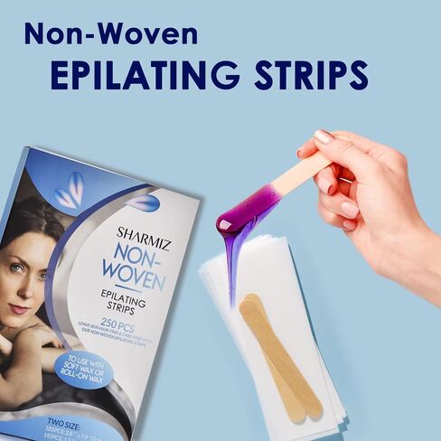 Non Woven Wax Strips 250 Pieces, Body and Facial Wax Strips for Hair Removal (Does Not Contain Wax) , Large 2.8“ x 7.9“ and Small 1.5" x 3.9“ Waxing Strips in Saudi Arabia