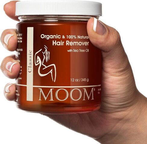 MOOM Organic Sugar Wax with Tea Tree Oil, 12 oz Jar - Hair Removal for Bikini, Brazilian, Face & Legs - Soft Wax for Sensitive Skin, Wax Beads Alternative For Women & Men (Waxing Strips NOT Included) in Saudi Arabia