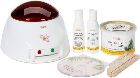 مجموعة إزالة الشعر للمبتدئين من جيجي، مجموعة إزالة الشعر بالشمع المثالية للمبتدئين، للحواجب والشفة العليا وتحت الإبطين والصدر والساقين ومنطقة البيكيني، مع علاجات ما بعد الشمع وما قبله، لجميع أنواع البشرة والشعر in Saudi Arabia