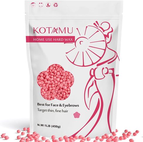 KOTAMU Hard Wax Beads for Hair Removal, 1LB Pink Waxing Beads for Eyebrow and Facial in Kuwait