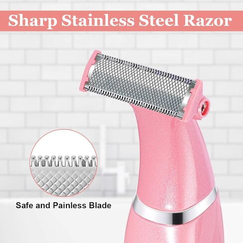 Bikini Trimmer Electric Razors for Women, RenFox Electric Shaver for Women Pubic Hair Arms Legs Underarms Area, Rechargeable Wet & Dry Painless Lady Shaver with 4 Trimming Combs in Kuwait