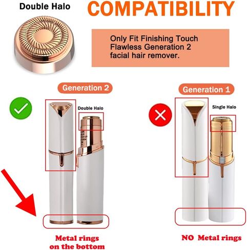 Dealswin Facial Hair Remover Replacement Heads：Compatible with Gen 1 Finishing Touch Flawless Facial Hair Removal Tool Women, As Seen On TV 18K Gold-Plated Rose Gold 4 Count, Generation 1 Single Halo in Saudi Arabia