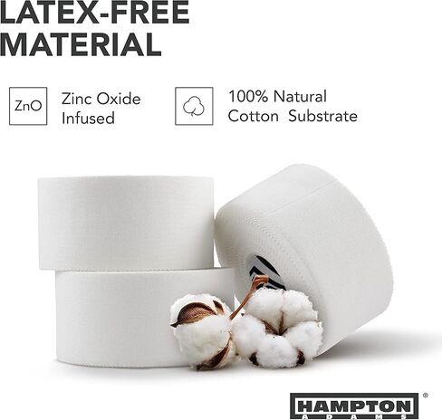 Hampton Adams (32 Pack White Bulk Athletic Tape - 1.5" x 45 feet Per Roll - NO Sticky Residue & Easy to Tear - Perfect for Sports Athletes, Trainers & First Aid Injury Wrap: Fingers Ankles Wrist in Saudi Arabia