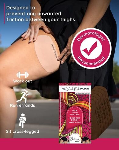 for Thighs (AS SEEN ON SHARK TANK), Anti Chafe Thigh Chafing Prevention Friction Tape Patches, Anti Chafing Skin Tape for Inner Thigh Rubbing Prevention Women (3 Pairs), Chestnut in Saudi Arabia