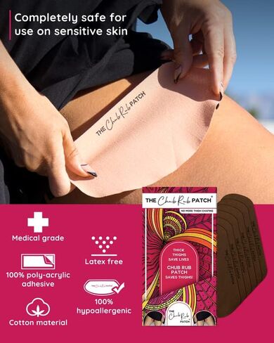for Thighs (AS SEEN ON SHARK TANK), Anti Chafe Thigh Chafing Prevention Friction Tape Patches, Anti Chafing Skin Tape for Inner Thigh Rubbing Prevention Women (3 Pairs), Chestnut in Saudi Arabia