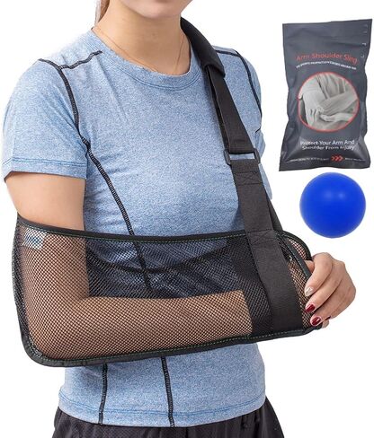 Mesh Arm Shoulder Sling - Medical Shoulder Immobilizer for Shower - Adjustable Arm Brace for Torn Rotator Cuff Injury - Right Left Arm for Men Women - Shower Sling for Elbow, Wrist in Saudi Arabia