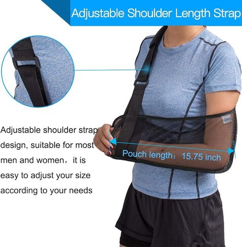 Mesh Arm Shoulder Sling - Medical Shoulder Immobilizer for Shower - Adjustable Arm Brace for Torn Rotator Cuff Injury - Right Left Arm for Men Women - Shower Sling for Elbow, Wrist in Saudi Arabia