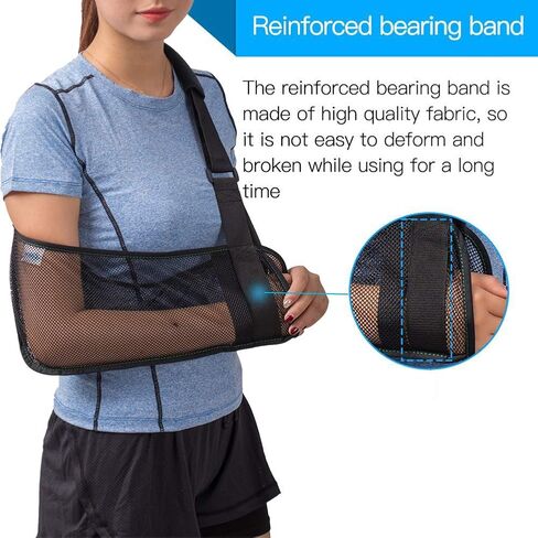 Mesh Arm Shoulder Sling - Medical Shoulder Immobilizer for Shower - Adjustable Arm Brace for Torn Rotator Cuff Injury - Right Left Arm for Men Women - Shower Sling for Elbow, Wrist in Saudi Arabia