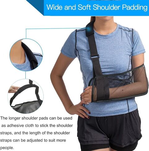 Mesh Arm Shoulder Sling - Medical Shoulder Immobilizer for Shower - Adjustable Arm Brace for Torn Rotator Cuff Injury - Right Left Arm for Men Women - Shower Sling for Elbow, Wrist in Saudi Arabia