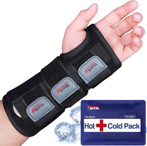 FEATOL Wrist Brace for Sprained Wrist Kids, Wrist Support Brace Sleeping with Metal Splints Left Hand, X/Small for Kid, Women and Men, Adjustable Arm Hand Support for Sprained Tendonitis, Arthritis, Injuries, Wrist Pain in Saudi Arabia