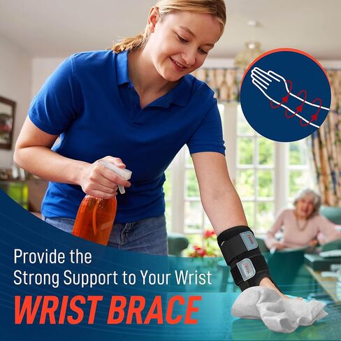 FEATOL Wrist Brace for Sprained Wrist Kids, Wrist Support Brace Sleeping with Metal Splints Left Hand, X/Small for Kid, Women and Men, Adjustable Arm Hand Support for Sprained Tendonitis, Arthritis, Injuries, Wrist Pain in Saudi Arabia