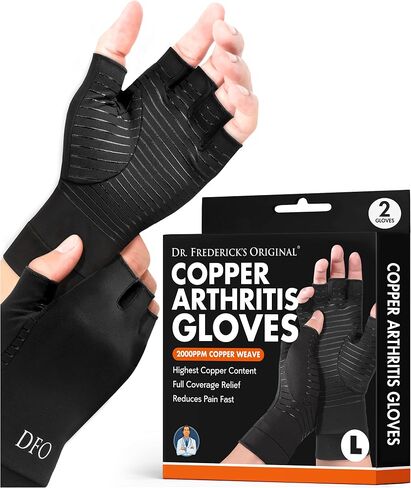 Dr. Frederick's Original Copper Arthritis Glove - 2 Gloves - Perfect Computer Typing Gloves - Fit Guaranteed - Small in Saudi Arabia