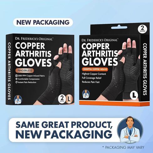 Dr. Frederick's Original Copper Arthritis Glove - 2 Gloves - Perfect Computer Typing Gloves - Fit Guaranteed - Small in Saudi Arabia