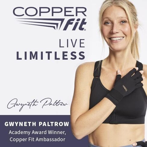Copper Fit ICE Compression Gloves Infused with Menthol, Black, Small/Medium in Saudi Arabia