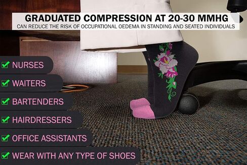 Physix Gear Compression Socks for Men & Women 20-30 mmhg, Best Graduated Athletic Fit for Running Nurses Shin Splints Flight Travel & Maternity Pregnancy - Boost Stamina Circulation - Pink Flower S-M in Saudi Arabia