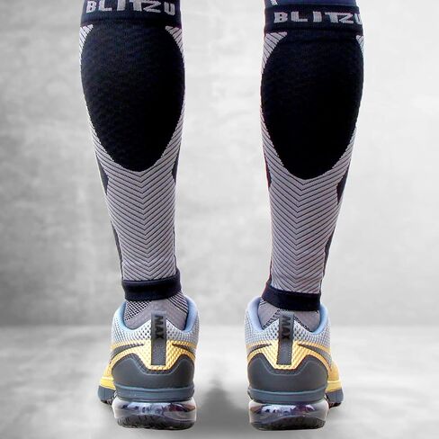 BLITZU Calf Compression Sleeves, Footless Compression Socks for Men & Women | Leg Support Brace, Shin Splint Pain Relief, Reduce Varicose Vein Swelling, Muscle Recovery, Running, Nursing, Fitness, Travel in Kuwait