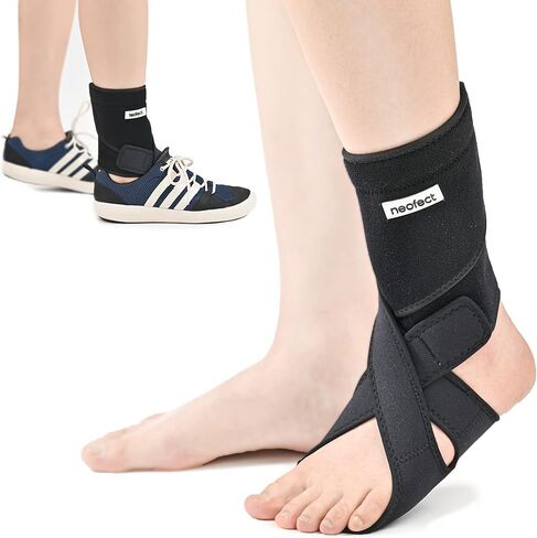 NEOFECT Drop Foot Brace Black Right AFO Foot Drop Brace للمشي، دعامة إسقاط القدم مع الأحذية، معدات استعادة السكتة الدماغية، جبيرة ليلية ناعمة لإسقاط القدم، دعامة قطرة القدم للنوم، دعامة الكاحل قابلة للتعديل in Kuwait