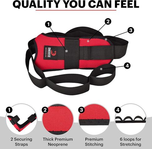 DMoose Fitness Foot & Calf Stretcher - Hamstring Stretcher for Plantar fasciitis, Achilles Tendonitis, Heel Spurs & Shin Splints - Yoga Stretching Strap for Back Pain - Flex Strap for Physical Therapy in Saudi Arabia