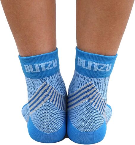 BLITZU Compression Socks for Plantar Fasciitis, Achilles Tendonitis Relief. Ankle Compression Sleeve for Heel Spurs, Foot Swelling, Fatigue & Sprain. Arch Support Brace for Sports, Gym Black S-M in Saudi Arabia