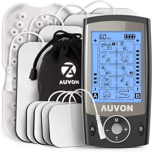 جهاز تحفيز العضلات بوحدة عشرات القنوات المزدوجة من AUVON مع 20 وضعًا، وسادات قطب كهربائي لوحدة عشرات 2 بوصة و2 بوصة × 4 بوصة in Kuwait