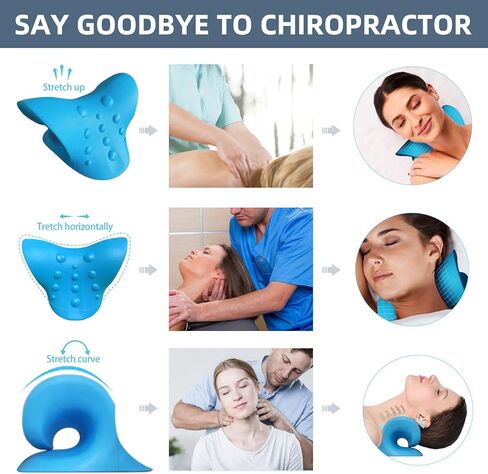 نقالة الرقبة من Wifamy لتخفيف آلام الرقبة، واسترخاء الرقبة والكتف مع وسادة وسادة، وجهاز جر الرقبة العنقية لتخفيف آلام المفصل الفكي الصدغي ومحاذاة العمود الفقري العنقي in Kuwait