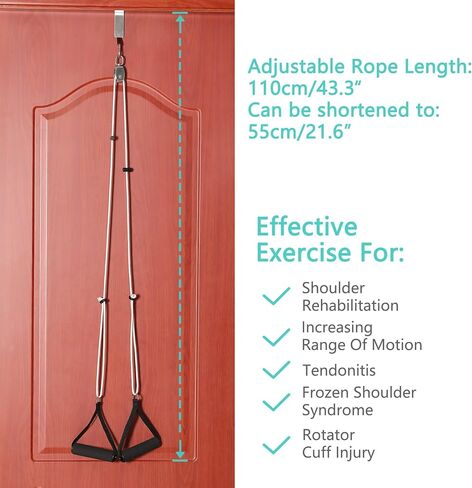Fanwer Shoulder Pulley, Over The Door Exercise Pulley for Rotator Cuff Recovery, Arm Rehabilitation Over Head Pulley System, Increase Mobility │ Flexibility Stretching │ Range of Motion… in Saudi Arabia