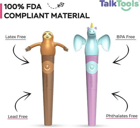 TalkTools Jiggler® | مدلك الوجه عن طريق الفم القابل للمضغ، مجموعة من 2 مدلك حسي عن طريق الفم | العلاج الحركي المهدئ للأطفال (أخضر وأزرق) in Kuwait