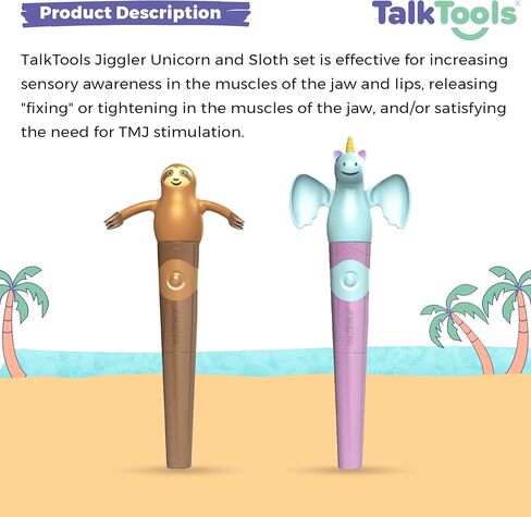 TalkTools Jiggler® | مدلك الوجه عن طريق الفم القابل للمضغ، مجموعة من 2 مدلك حسي عن طريق الفم | العلاج الحركي المهدئ للأطفال (أخضر وأزرق) in Kuwait