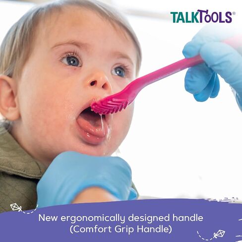 TalkTools ملاعق أرجوانية صغيرة | يوفر الوعي الفموي أثناء الرضاعة | يشجع على إغلاق الشفاه | تطبيع قبول الأطعمة ذات القوام المتنوع (Wee Textured، 6 عبوات) in Saudi Arabia