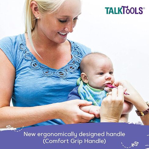TalkTools ملاعق أرجوانية صغيرة | يوفر الوعي الفموي أثناء الرضاعة | يشجع على إغلاق الشفاه | تطبيع قبول الأطعمة ذات القوام المتنوع (Wee Textured، 6 عبوات) in Saudi Arabia