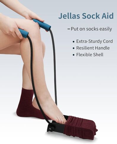 7-Piece Hip Replacement Recovery Kit, 2 Pcs Foldable Grabbers (32" & 23") with Shoehorn, Sock Aid Device, Dressing Aids Stick for Elderly, Button Hook, Leg Lifter, Long Handled Bath Sponge in Kuwait