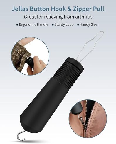 7-Piece Hip Replacement Recovery Kit, 2 Pcs Foldable Grabbers (32" & 23") with Shoehorn, Sock Aid Device, Dressing Aids Stick for Elderly, Button Hook, Leg Lifter, Long Handled Bath Sponge in Kuwait